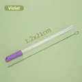 Violet reusable TRITAN telescopic straw 1.2x21cm with cleaning brush and silicone tip - 1.2x21cm / Violet