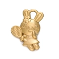 Gold-plated stainless steel tennis rabbit charm pendant for DIY jewelry making - Gold 545# Tennis Rabbit / 11.5*15.5mm