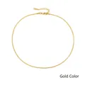 Minimalist gold stainless steel snake chain necklace with lobster clasp and extension - 1.5mm/35+3cm / Gold (YX15664)
