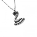 Retro punk cobra snake pendant in silver titanium steel with a vintage box chain necklace - Coiled Snake Style