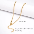 3mm gold 18K plated stainless steel rolo chain necklace with 45+5cm length and clasp - 3.0mm Rolo Chain - Gold