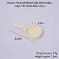Miniature cream dollhouse frying pan model with 5.4cm length and 2.8cm diameter - Yellow - Frying Pan