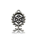 Silver zinc alloy snowflake pendant with intricate cutout design for DIY jewelry making - Antique Silver Snowflake H