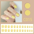Glossy bright yellow short square press-on nails set of 24 pieces in minimalist style - Bright Yellow (C015) / 24 Pcs/Set