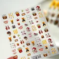 Pegatinas de uñas de perros animados con hamburguesas y papas para diseño de uñas DIY - TS-4190 Perro Hamburguesa - Plano