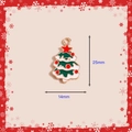 Colgante de árbol de Navidad de aleación con esmalte verde y estrella roja, accesorio DIY 25mm - Árbol de Navidad