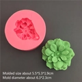 Peony flower silicone mold for cake and candle with finished 3D green resin floral shape - Ranunculus Mold With Hole