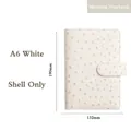 White A6 ostrich textured PU leather notebook cover with buckle closure 190x132mm - A6 White (Cover Only)