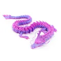 3D printed poseable dragon figure in nebula sunset purple and blue gradient colors - 30CM Nebula Sunset