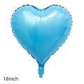 Single 18-inch blue heart-shaped foil balloon with metallic finish for festive decor - Heart Light Blue