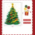 Laser blue Christmas tree static window cling with snowflake ornaments 45x60cm size - LT6010 (Classic Green Red Christmas Tree Style)