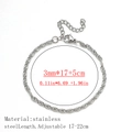 3mm silver S-link stainless steel bracelet with adjustable lobster clasp closure - S-link Chain Style / 3mm Wide (17+5cm) / Steel