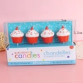 Set of four cute cupcake-shaped birthday candles in 3cm size with pink packaging - Cupcake Candle