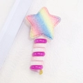 Rainbow glitter star phone cord hair tie with pink and purple spiral band for girls - Pink Purple Gradient Rainbow Star