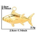 Gold stainless steel fish pendant 18k plated with dimensions 2.9cm by 2.0cm - Gold Color - Pendant Only