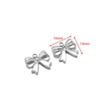 Silver stainless steel bow pendant charms for jewelry making, 16mm by 14mm size - 16*14mm Labeled Bow 1.7mm Single Hole / Steel
