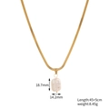 Detailed view of gold snake chain necklace with pearl pendant dimensions and weight - Rectangular Pearl Snake Chain Style (STN2544)