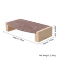 Grey velvet and light wood pet hammock platform for small animals 24x12x5cm - Elevated Platform Large (Coffee Velvet)