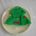 Christmas tree plush pet cape accessory with gold star and plaid bow, 14x18cm size - Christmas Tree Set Large