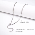 Silver stainless steel rectangular link chain necklace with lobster clasp, 45+5cm length - 2.5mm 3:1 Box Chain - Silver
