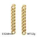 Goldene Punk-Stil Panzerketten-Ohrringe aus Edelstahl mit 52mm Quastenlänge - 8mm / Gold