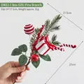 Artificial Christmas pine branch with red berries and bow gift box decoration - (0432-1 Gift Box) Pine Branch