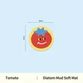 Sous-verre absorbant en terre de diatomée avec motif de tomate rouge cartoon, 20cm - Tomate / 20cmx20cm