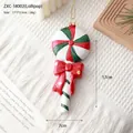 Christmas lollipop ornament with red and green spiral stripes and a polka dot bow - Lollipop (ZXC-18002)