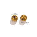 Baroque style gold stainless steel 6mm spacer beads with floral relief for DIY jewelry - Style A / 6mm / Gold