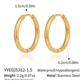 Dettaglio degli orecchini a cerchio in acciaio inossidabile da 1,5 cm color oro e peso - Oro Diametro 1.5cm (YYE025312-1.5)