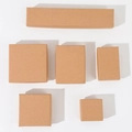 Brown kraft paper jewelry boxes in square and rectangular sizes for rings and necklaces - 9x9x3cm (With Sponge) / Kraft Color