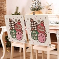Detail of Christmas chair covers with festive patterns on chairs in a cozy home setting - Smile Balls HO HO HO (YT02-30)