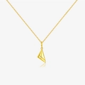 Elegant gold S925 silver necklace featuring a geometric triangle pendant with clear zircon - 18K Gold - Necklace