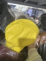 Chic yellow PU leather newsboy cap with a retro octagonal design for women - One Size / Yellow