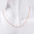 Bohemian style gold-plated necklace featuring elegant white drip oil beads for women - 40+5cm / White