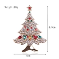 Christmas tree brooch with colorful rhinestones and gold base, 4.5cm festive pin - xz4182 Full Rhinestone Christmas Tree