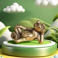 Estatua de rana durmiendo de latón vintage decoración de escritorio creativa en bronce - Rana Durmiente