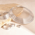 Silver multilayer wire jewelry set with necklace, bracelet, earrings and ring on stone - Four-Piece Set / Silver