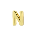 Polished 18k gold puffy letter N initial pendant with a glossy metallic finish - Letter N