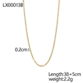 Detailed view of a gold-colored fine chain necklace with specifications and sleek design - Gold Fine Chain Necklace (LX00013B)