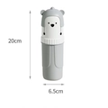 Portaspazzolino da viaggio orso bianco con dimensioni 20 cm altezza e 6,5 cm diametro - Grigio Nordico
