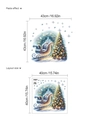 Christmas wall decal with blue sleigh and tree pattern, layout size 40x40cm - PC206 Christmas Tree Sleigh