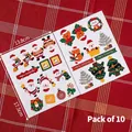 Christmas themed stickers with Santa and gingerbread man for cake box decoration, 10 sheets - Christmas Stickers 10 Sheets