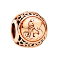 Hollow rose gold Aquarius zodiac charm bead with star patterns for DIY bracelets - Aquarius / Rose Gold