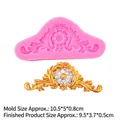 Molde de silicona rosa estilo barroco para encaje de tartas y fondant 10,5x5cm - 2# / Rosa