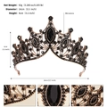 Detailansicht der schwarzen Strasskrone mit Maßen von 14 cm Durchmesser und 8 cm Höhe - J2938 Schwarz Gold