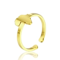 Minimalistischer verstellbarer Ring mit vergoldetem Afrika-Kartenanhänger in Gold - Afrika Karte Muster / Gold