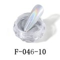 Laser silver nail glitter powder in round jar with model F-046-10 for DIY nail art - F-046-10 Laser Mirror Powder Silver