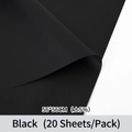 Two-tone matte black floral wrapping paper, 20 sheets pack, size 56x56cm for bouquets - Black + Black