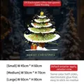 Christmas tree window cling with Merry Christmas text and gift boxes for holiday decor - Small [45*60CM] / Green